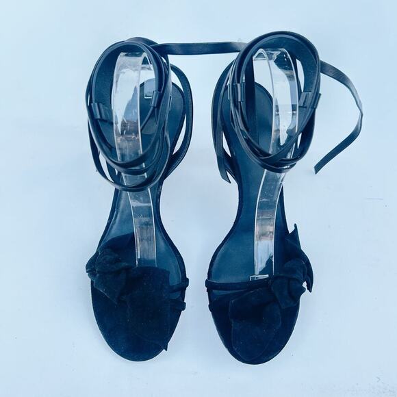 New Isabel Marant Akynn Suede Black Velvet Bow Heels Pumps 41 Leather Box 11 - Picture 4 of 16